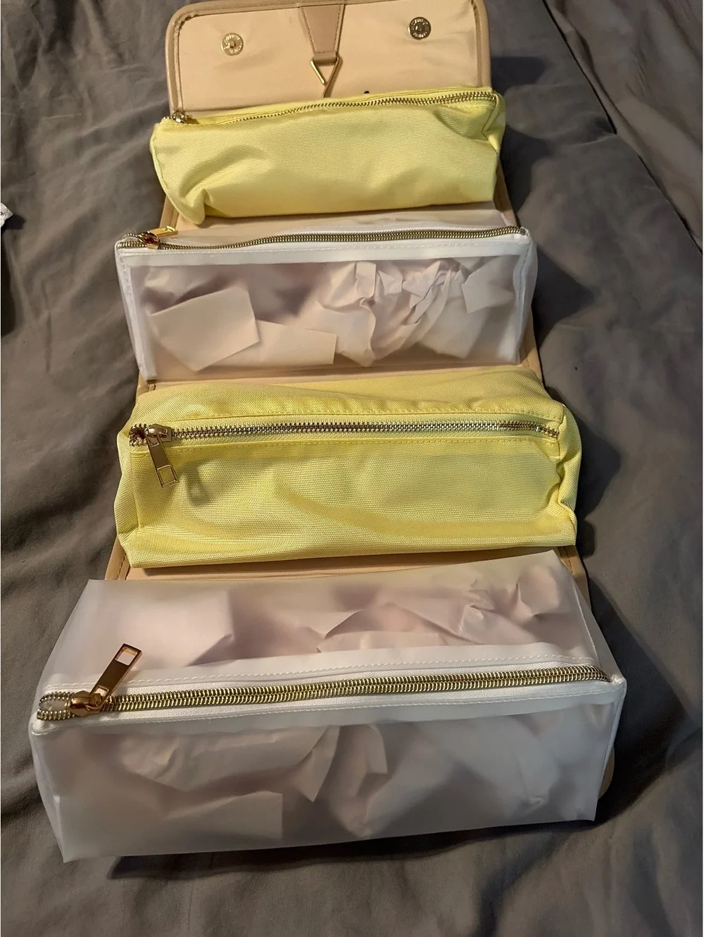Martha Stewart Yellow and Beige Travel Organizer Bag